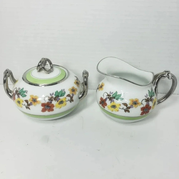 VTG,PM,Moschendorf Bavaria Handpainted Sugar and Creamer set. - Picture 2 of 8